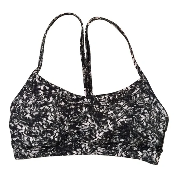 Lululemon Flow Y Bra Nulu Lt Sup A–C Cups, Blossom Overlay Starlight Multi, Sz 4 - Picture 4 of 7